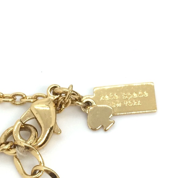 KATE SPADE NEW YORK GOLD TONE BLACK TEARDROP PENDANT NECKLACE WITH POUCH - Picture 10 of 12